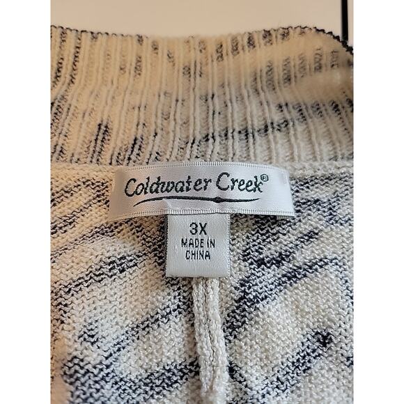 Coldwater Creek Black Ivory Knit Dolman Sleeve Button Up Sweater Women's Plus 3X - Picture 12 of 13